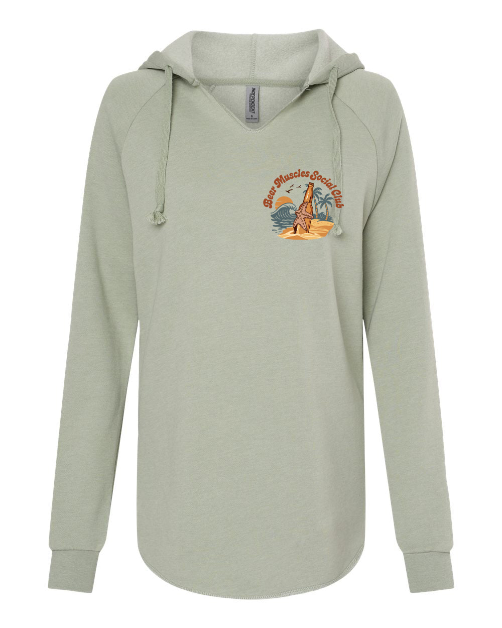 Happy to Beer Here Ladies Wave Wash Hoodie