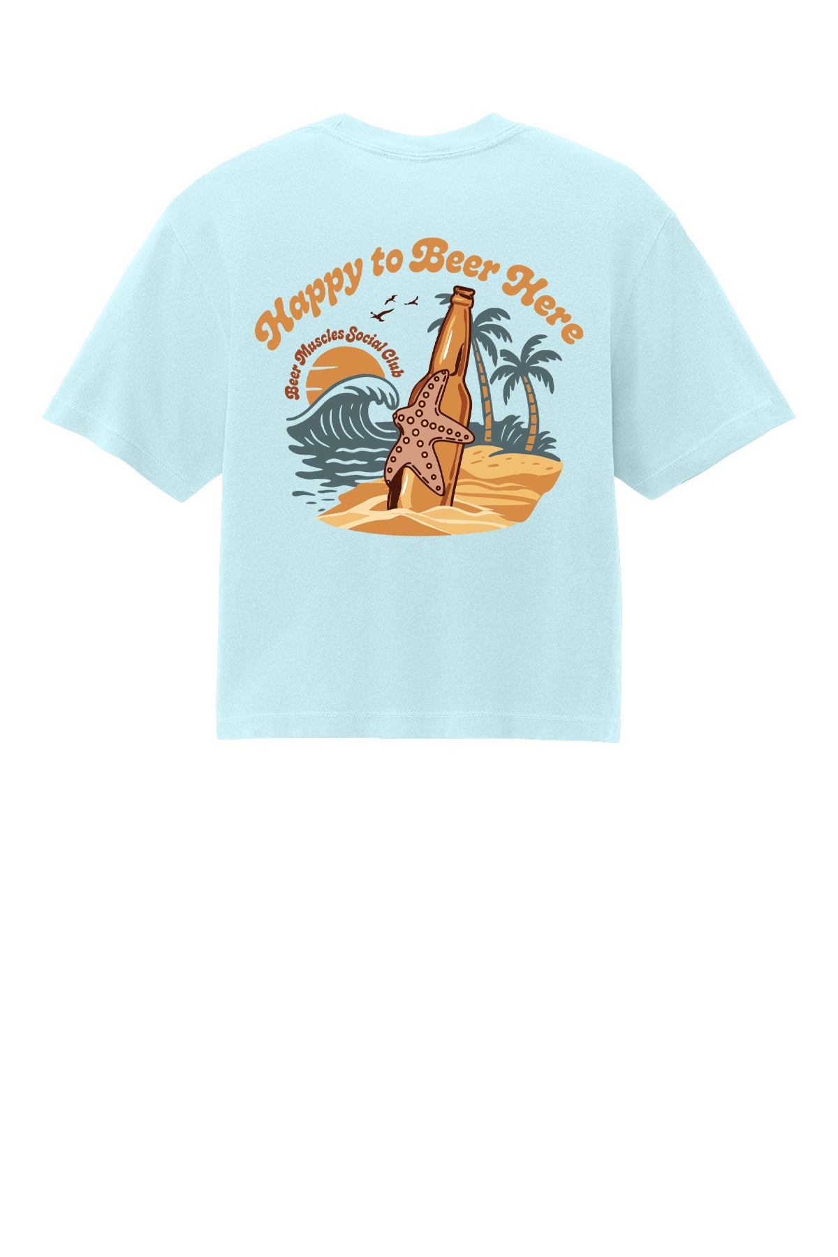 Happy to Beer Here Ladies Boxy Crop Tee