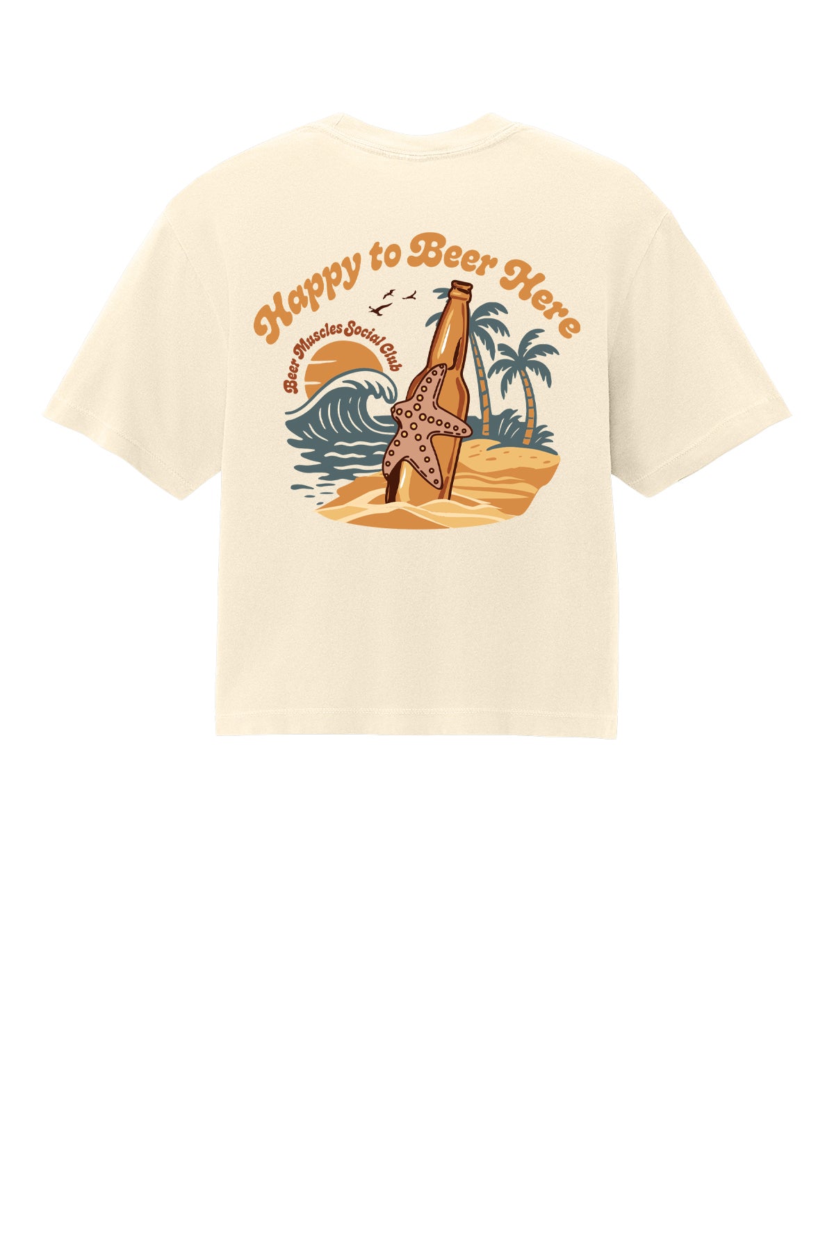 Happy to Beer Here Ladies Boxy Crop Tee