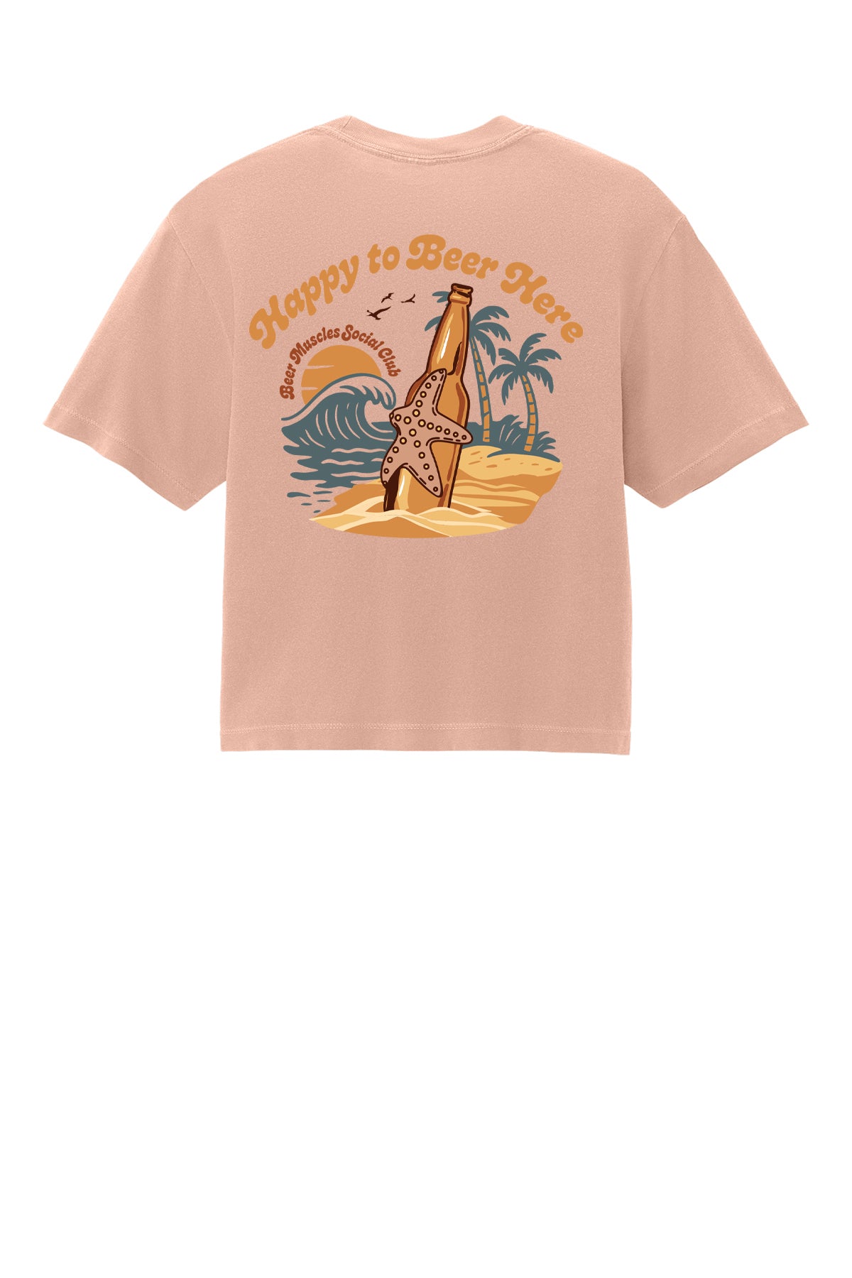 Happy to Beer Here Ladies Boxy Crop Tee