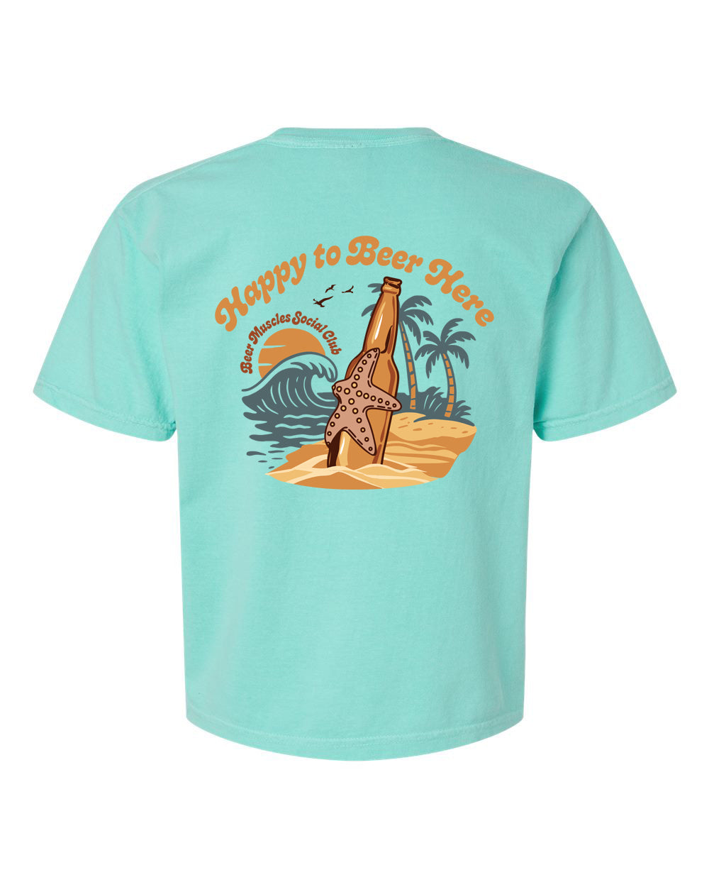 Happy to Beer Here Ladies Boxy Crop Tee
