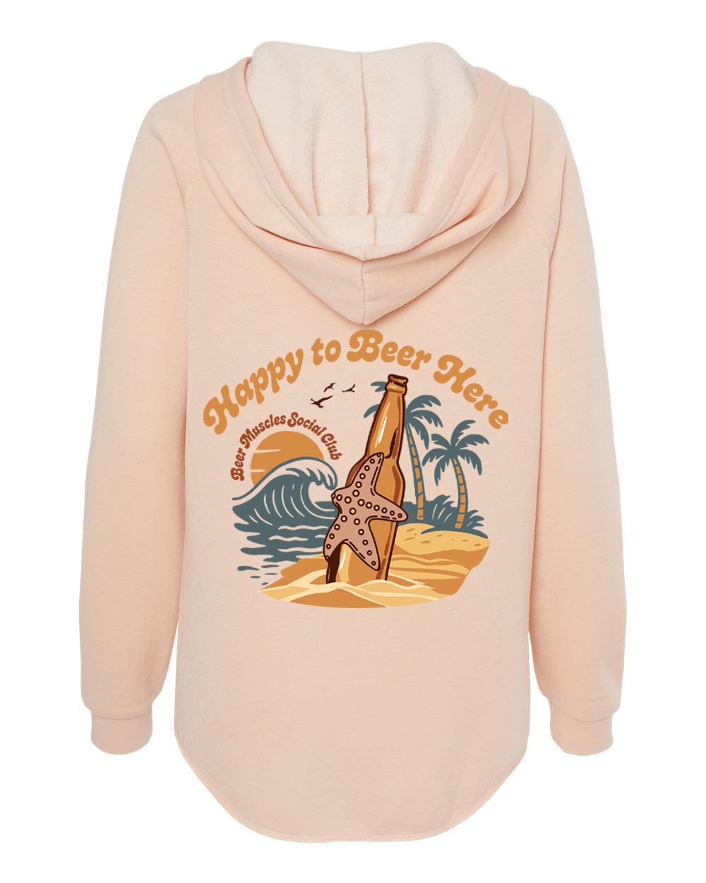 Happy to Beer Here Ladies Wave Wash Hoodie