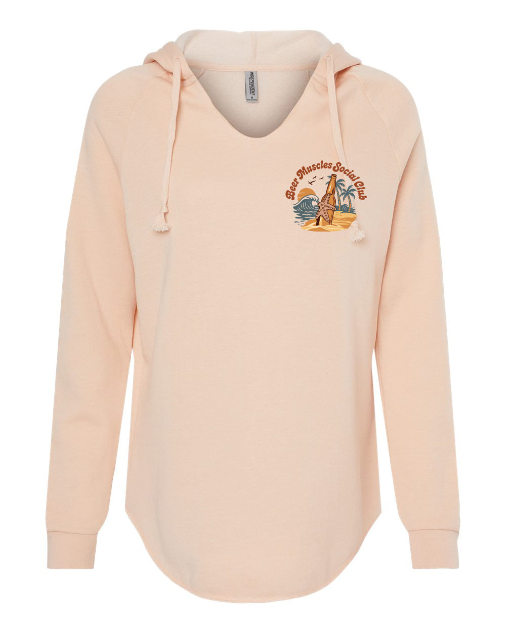 Happy to Beer Here Ladies Wave Wash Hoodie
