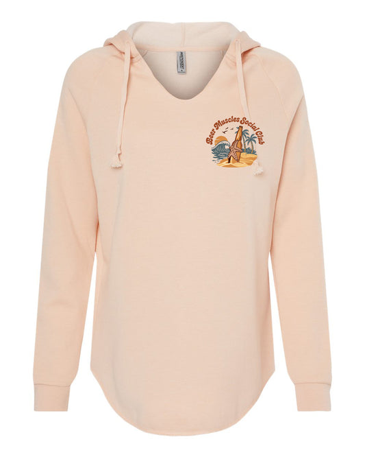 Happy to Beer Here Ladies Wave Wash Hoodie