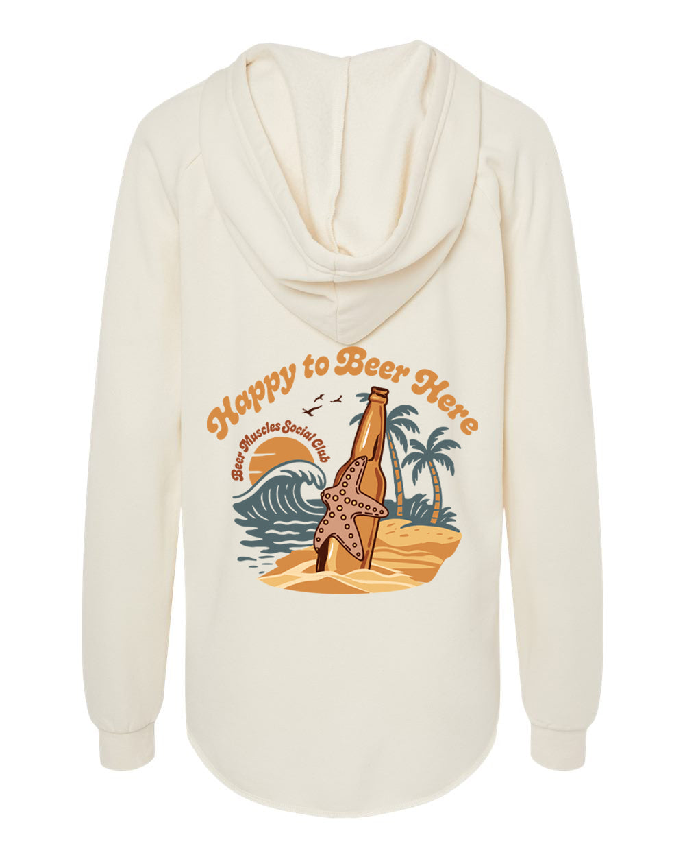 Happy to Beer Here Ladies Wave Wash Hoodie