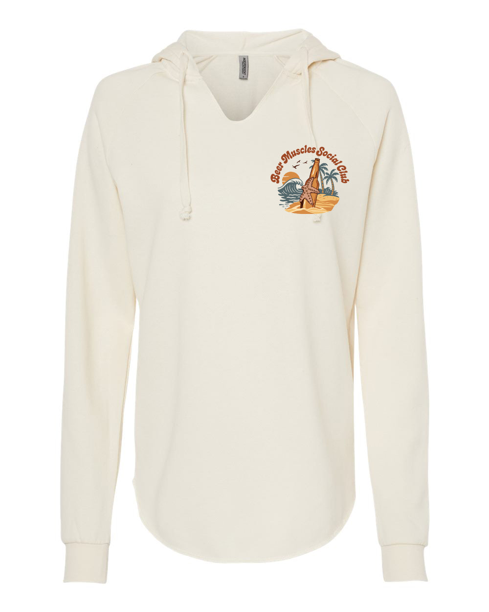 Happy to Beer Here Ladies Wave Wash Hoodie