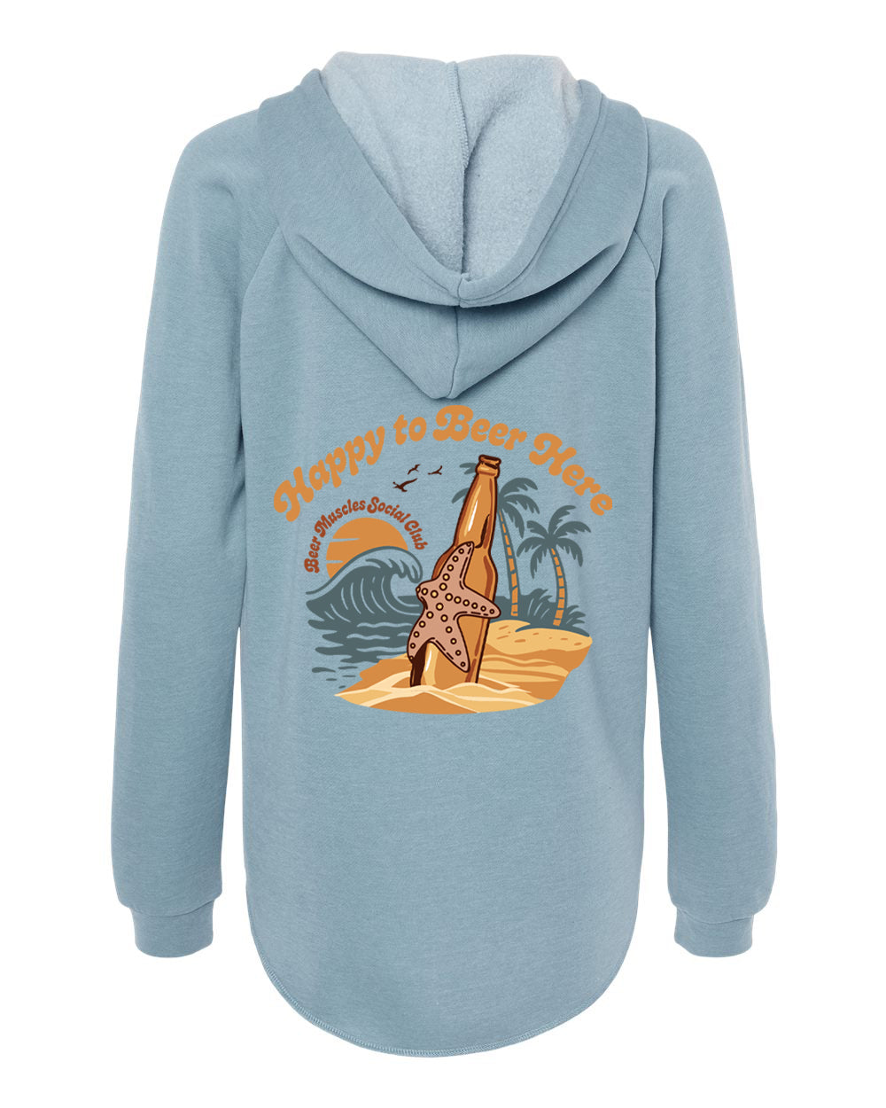 Happy to Beer Here Ladies Wave Wash Hoodie