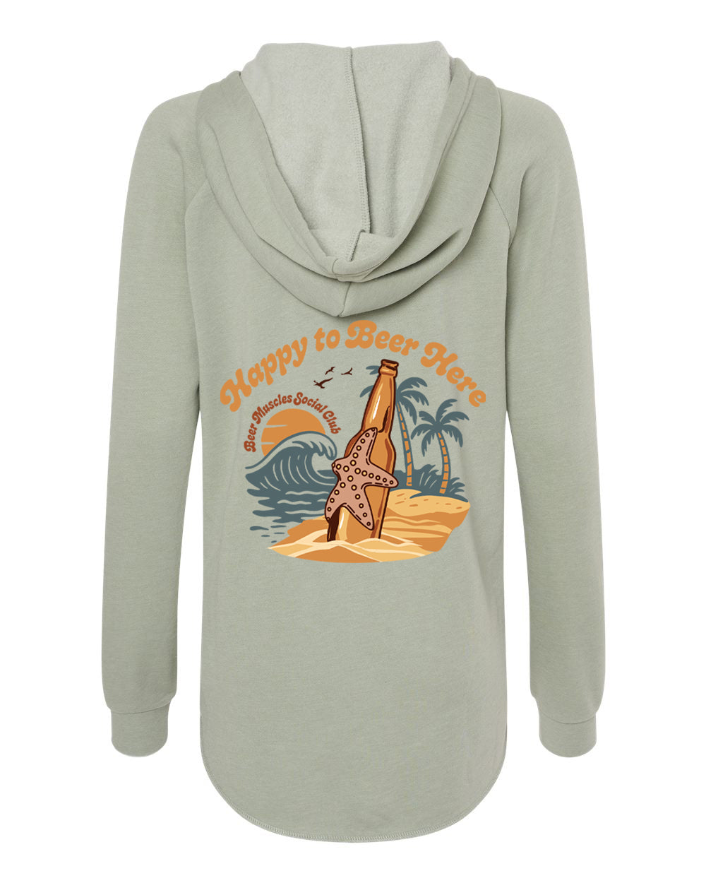 Happy to Beer Here Ladies Wave Wash Hoodie